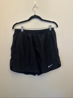 Nike Women Black Athletic Running Shorts Dri-Fit Sz L Gym‎ Workout Preowned